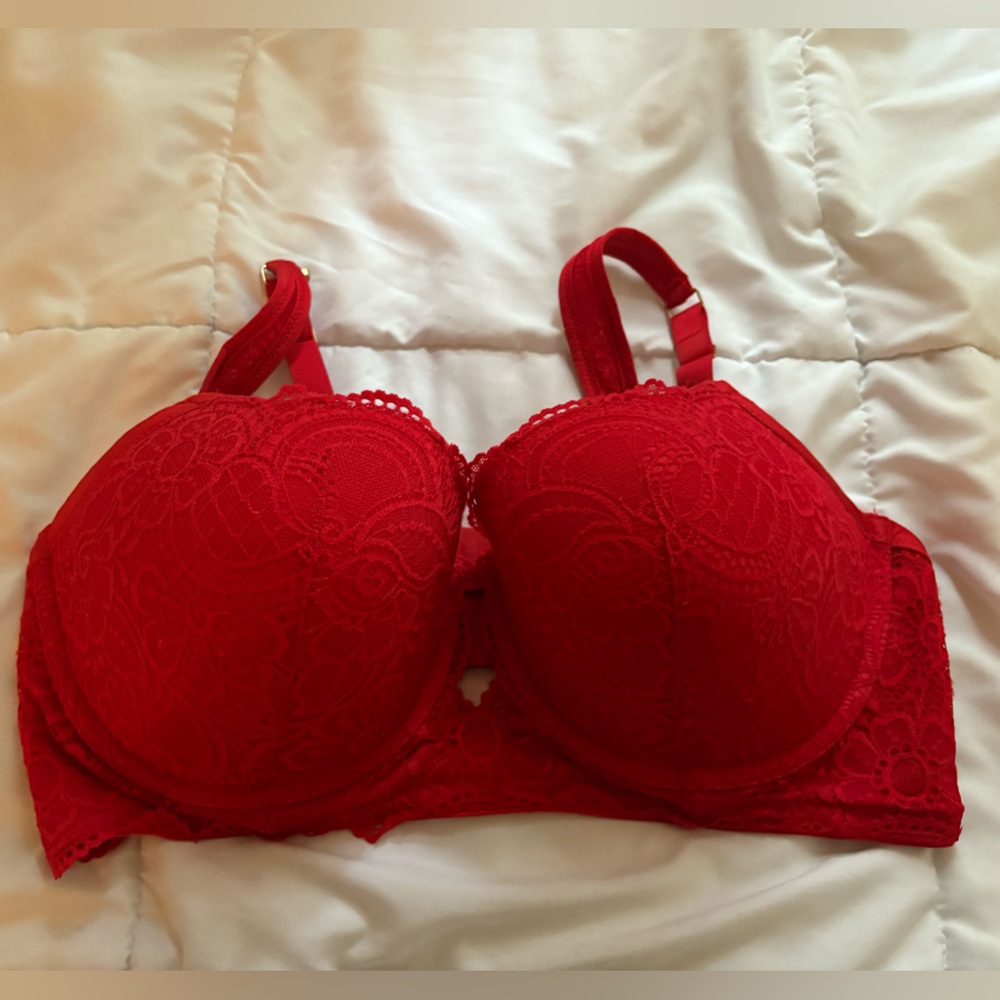 Aerie Vibrant Red Lace Bra